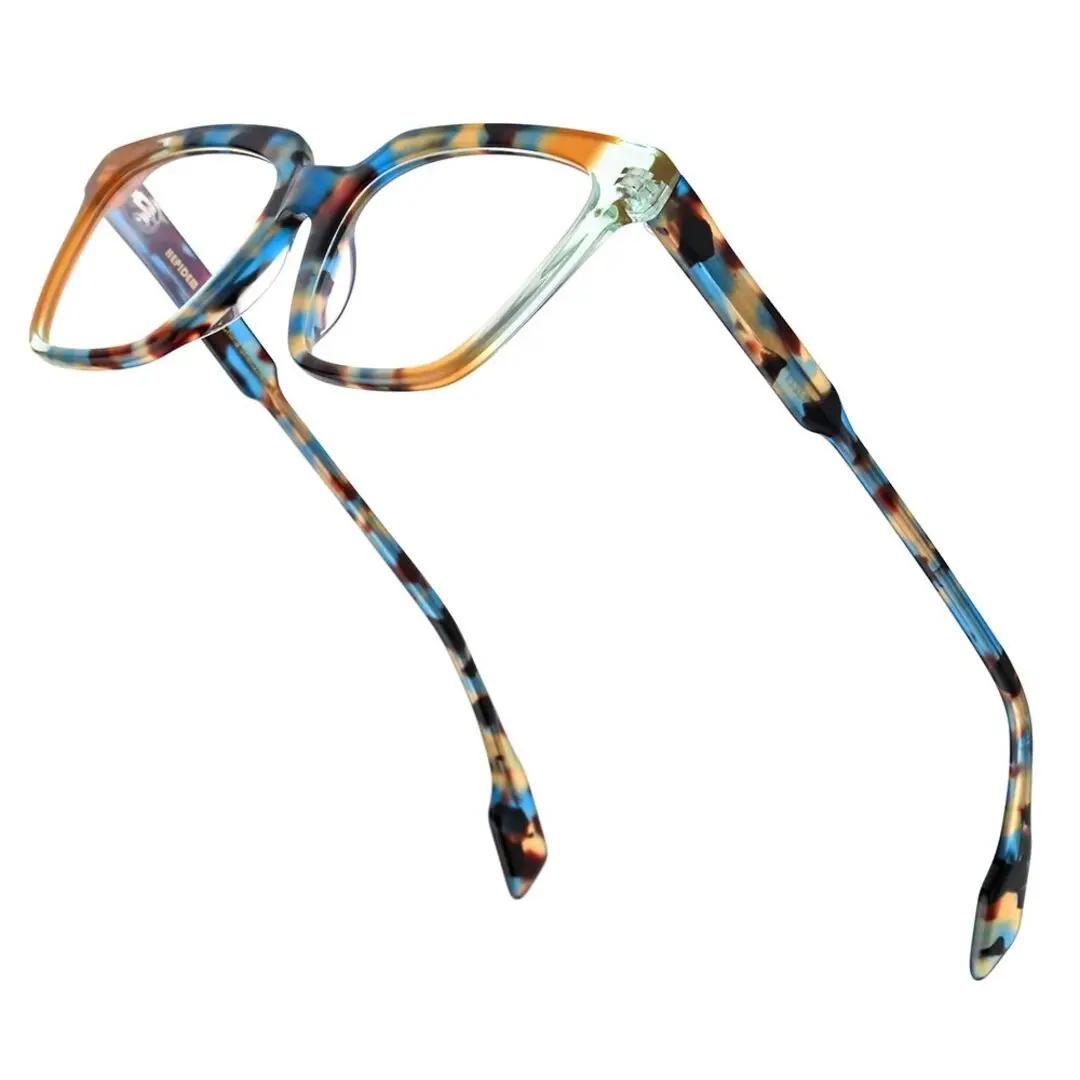 Frame detail view of Eleanore colorful rectangle acetate eyeglasses EA0042209 in multicolor