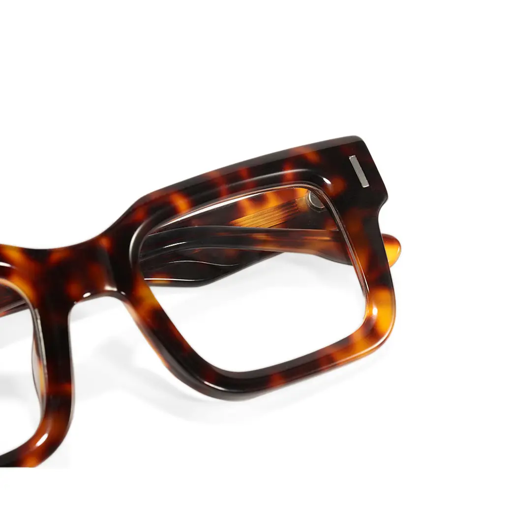 Front folded view of Tavi rectangle acetate eyeglasses EA0052506 in tortoise