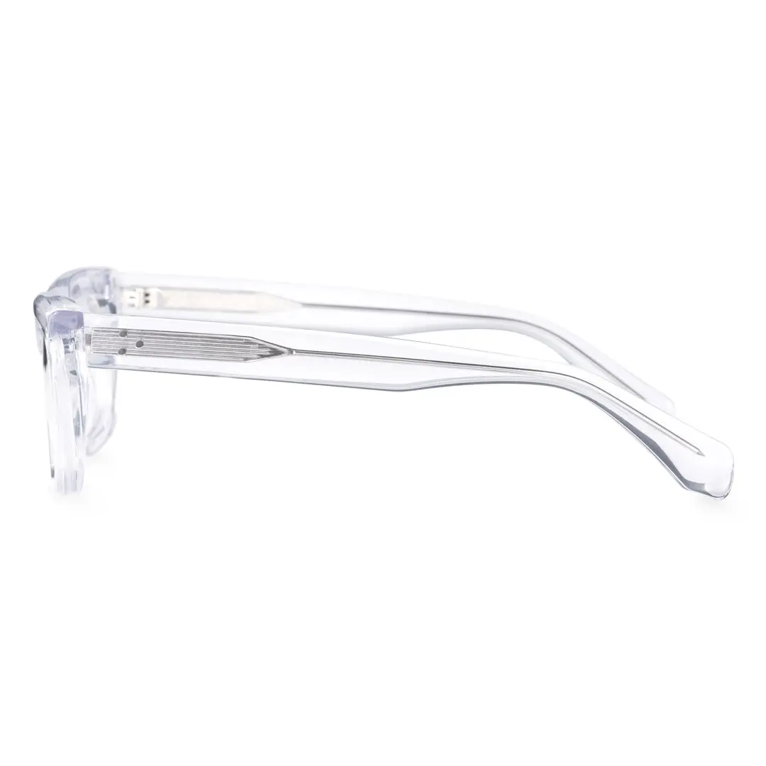Side view of Jean rectangle acetate eyeglasses EA0062305 in clear