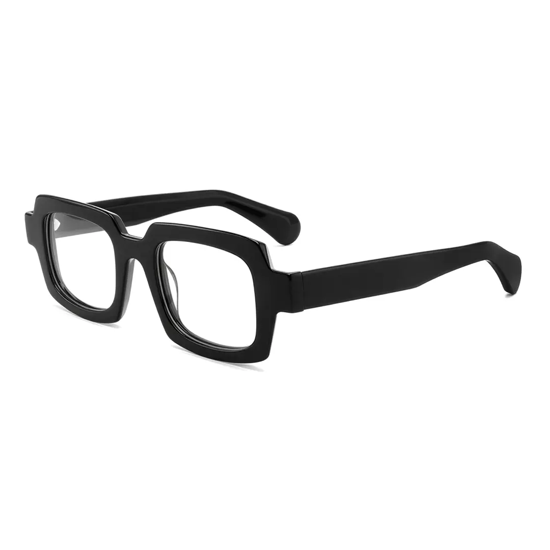 Angle view of Maye rectangle acetate eyeglasses EA0072302 in black