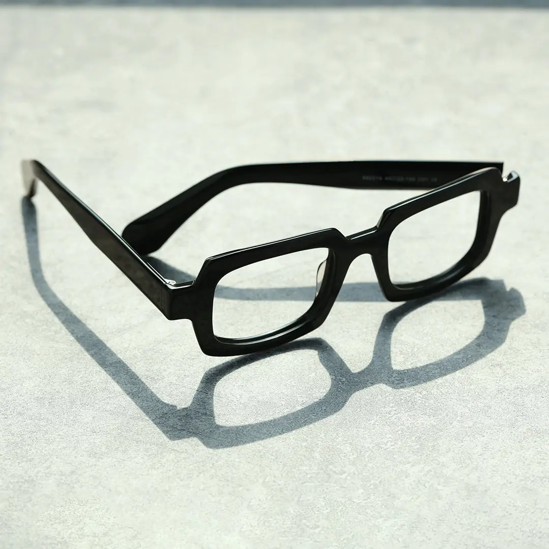 Scene view of Maye rectangle acetate eyeglasses EA0072302 in black