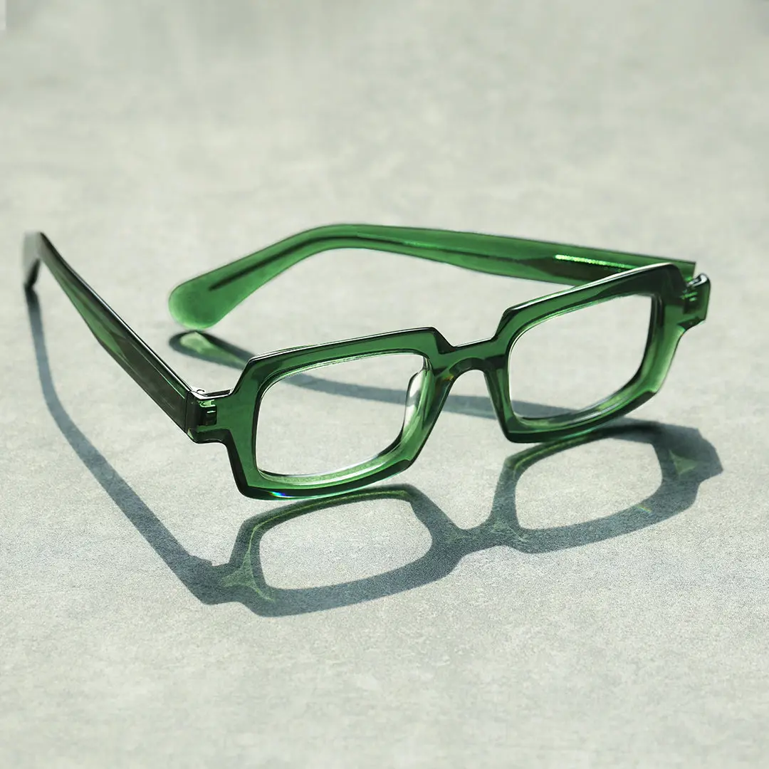Scene view of Maye rectangle acetate eyeglasses EA0072302 in green