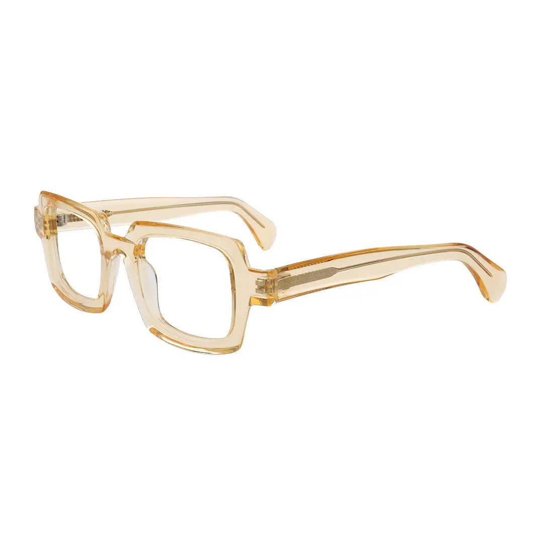 Angle view of Maye rectangle acetate eyeglasses EA0072302 in yellow