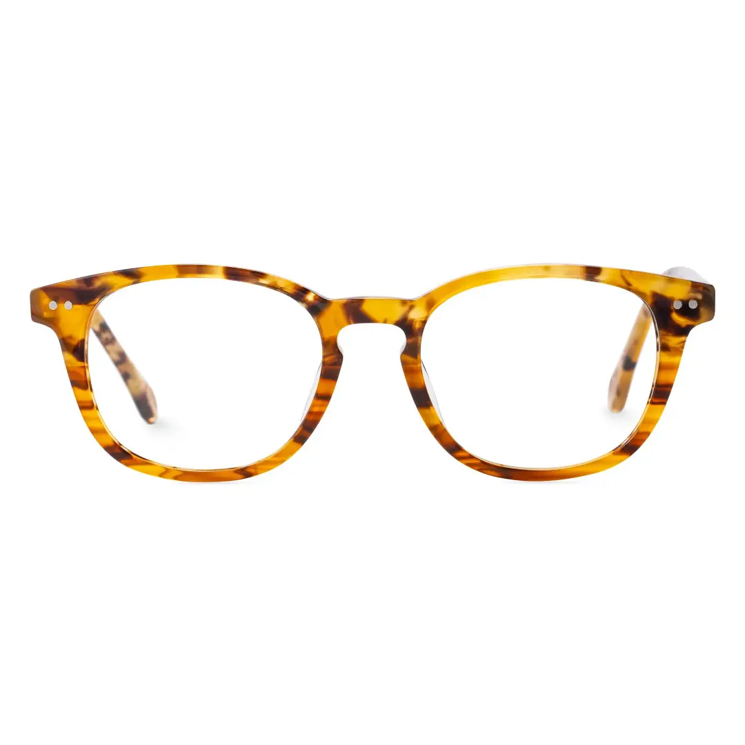 Front view of Delia colorful style rectangle acetate eyeglasses EA0142209 in tortoise