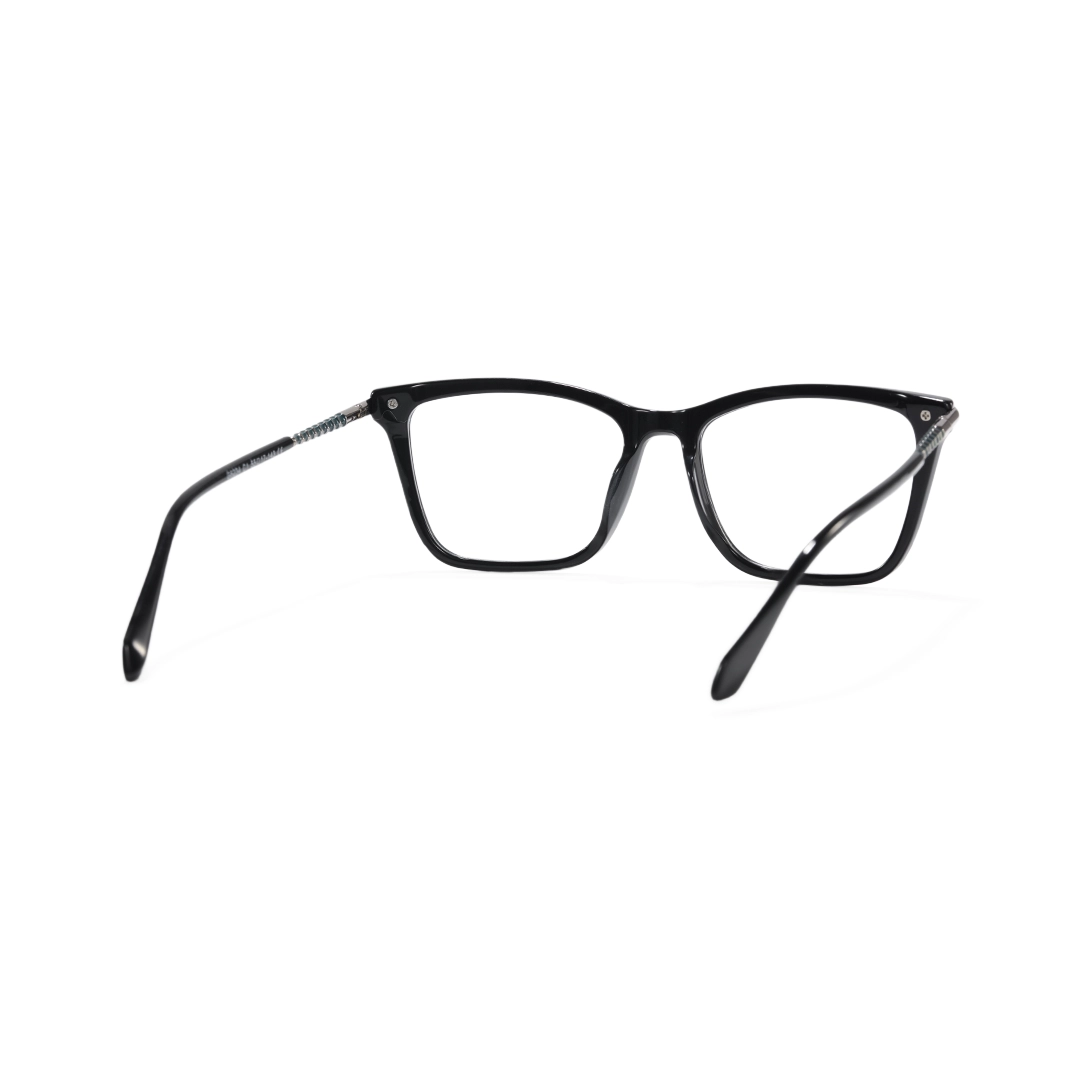 Back view of Dalen rectangle acetate eyeglasses EA0252509 in black