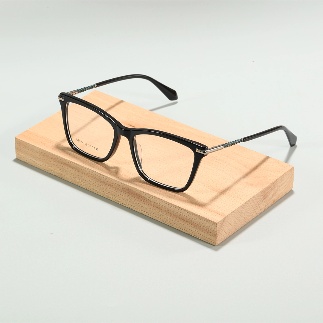 Scene view of Dalen rectangle acetate eyeglasses EA0252509 in black