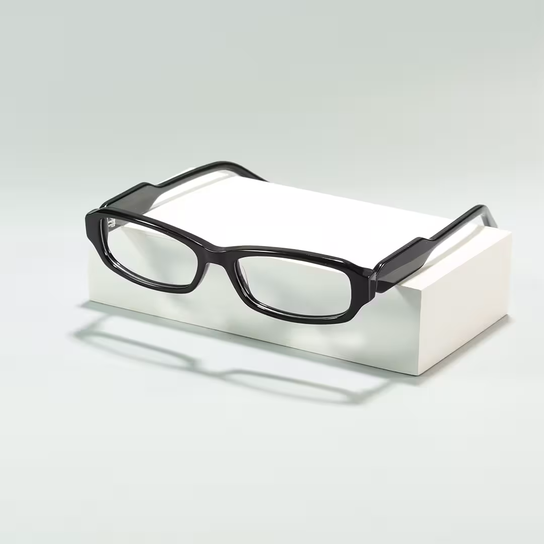 Scene view of Xylo office siren rectangle acetate eyeglasses EA0472605 in black