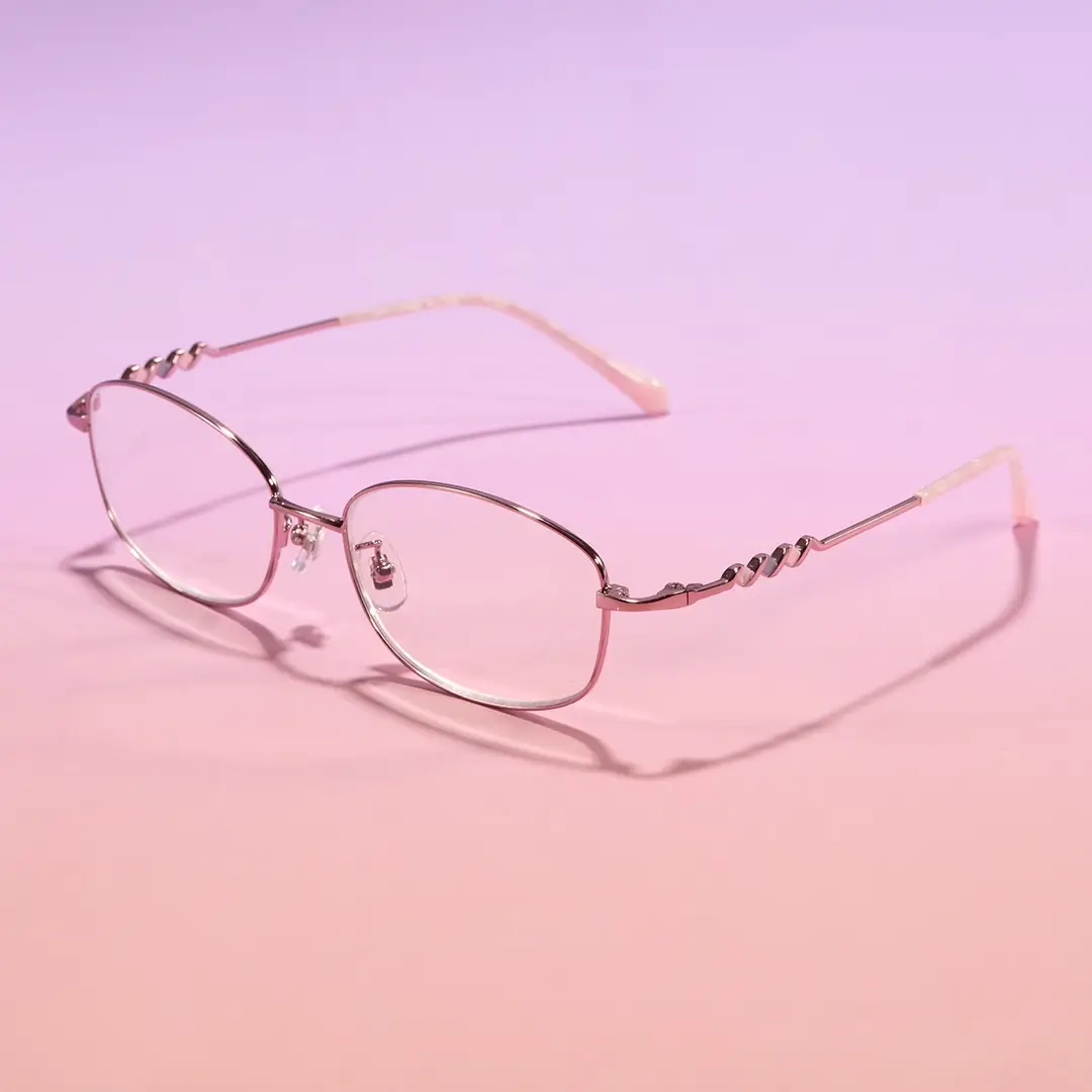 Scene view of Sagea rectangle metal eyeglasses EM0062604 in purple