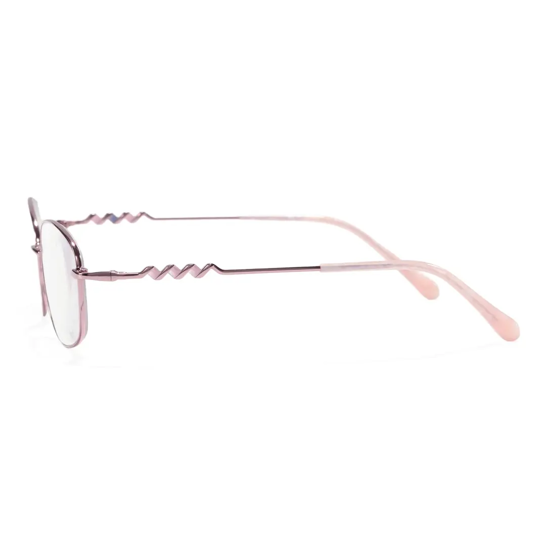 Side view of Sagea rectangle metal eyeglasses EM0062604 in purple