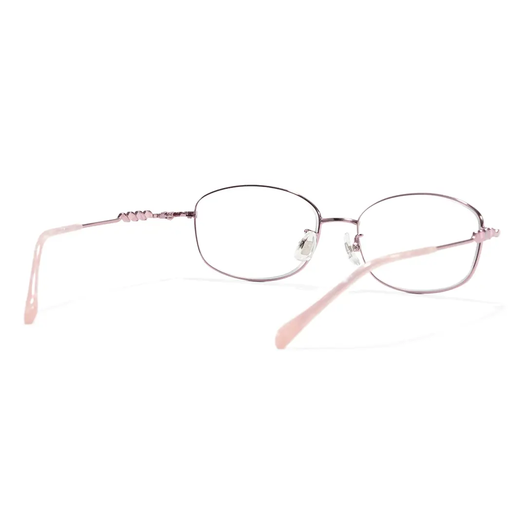 Back view of Sagea rectangle metal eyeglasses in purple. SPU: EM0062604
