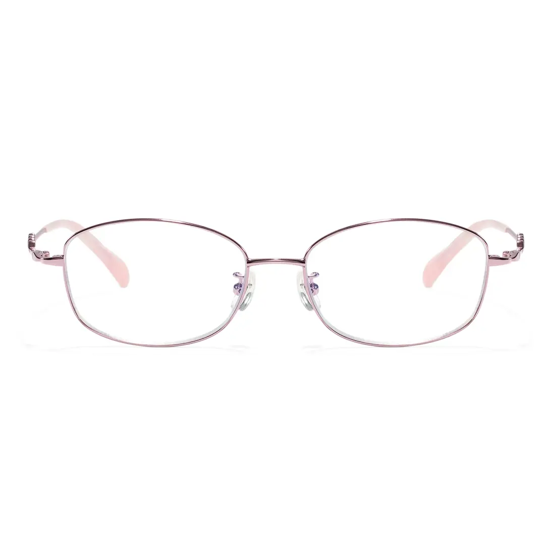 Front view of Sagea rectangle metal eyeglasses EM0062604 in purple