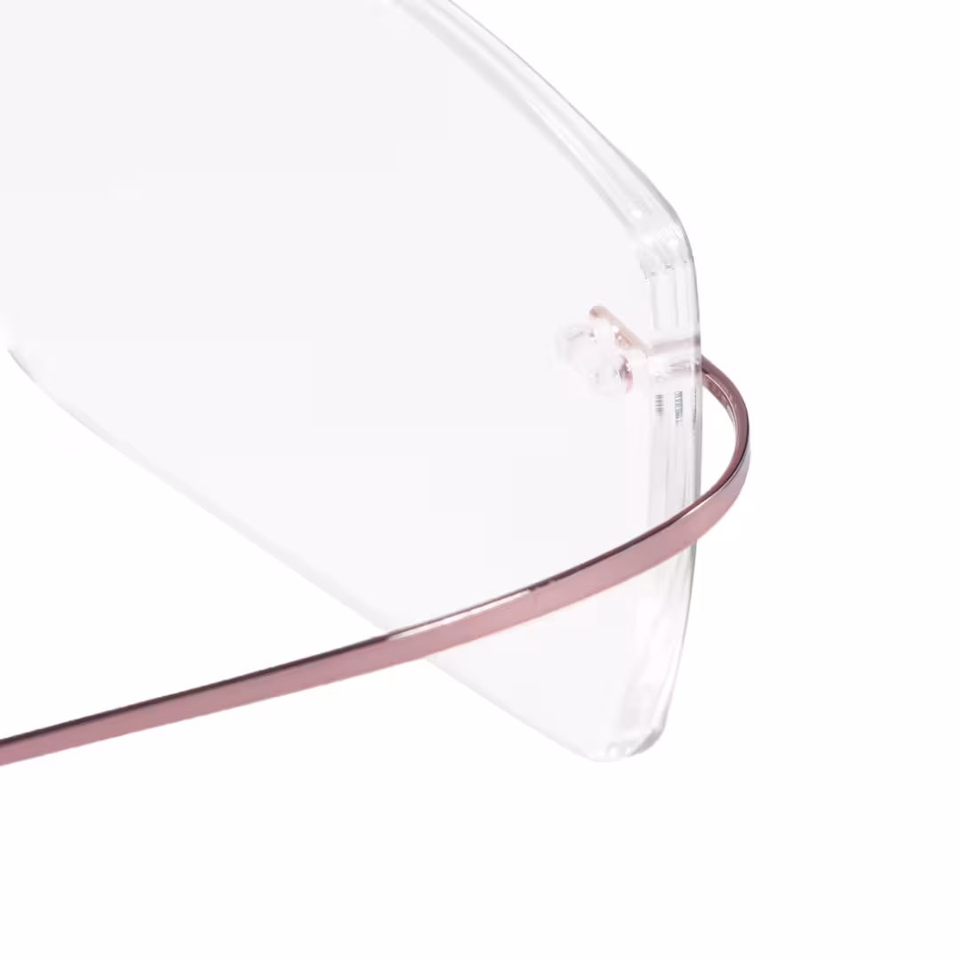 Frame detail view of Kaida rectangle metal eyeglasses EM0172605 in pink