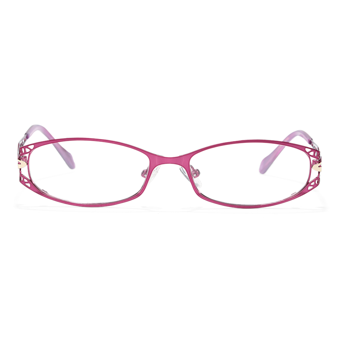 Front view of Uma rectangle metal eyeglasses EM0312601 in purple