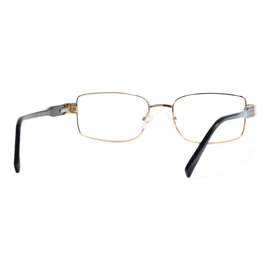 Back view of Valeria rectangle metal eyeglasses EM0322508 in black
