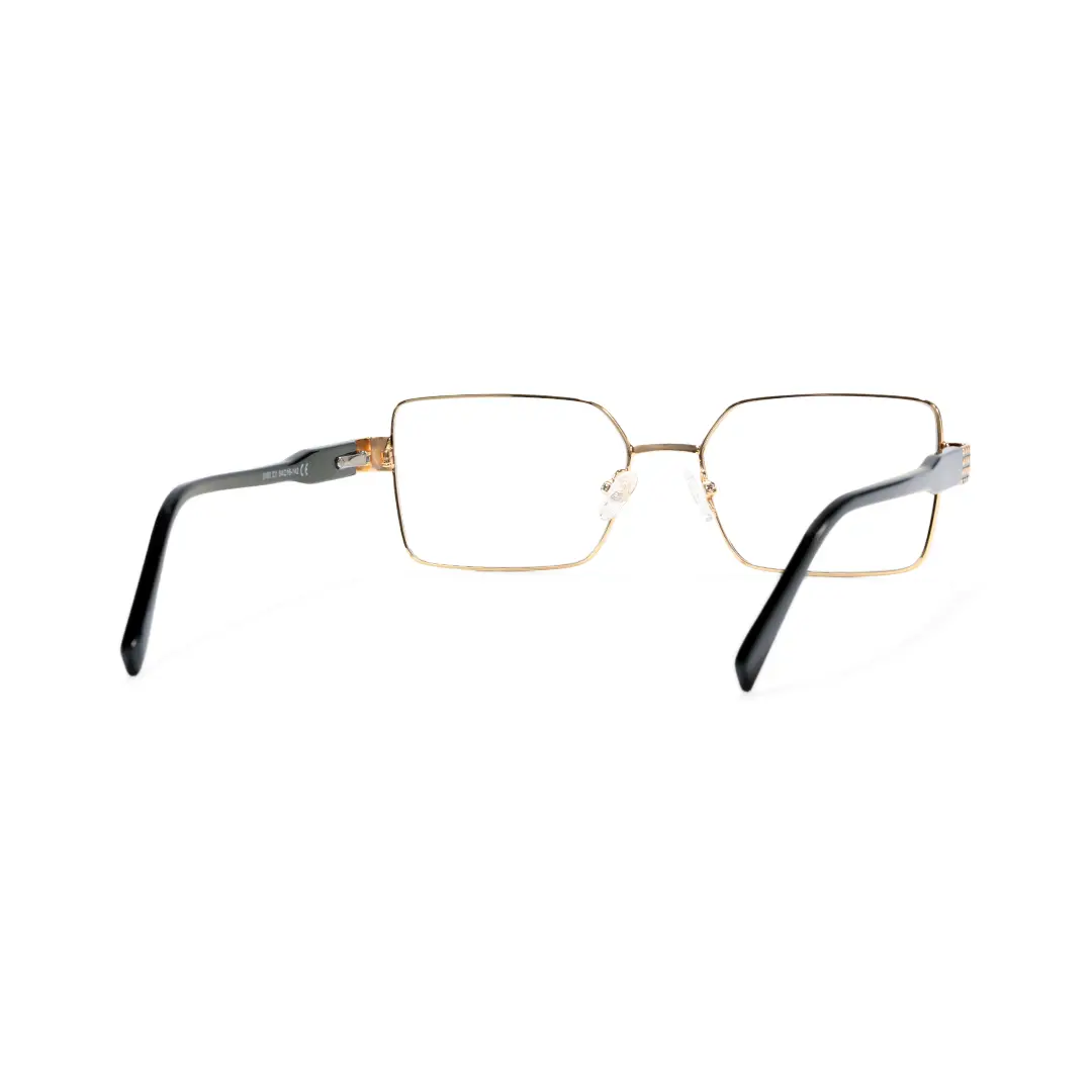 Back view of Thalia rectangle metal eyeglasses EM0332508 in black
