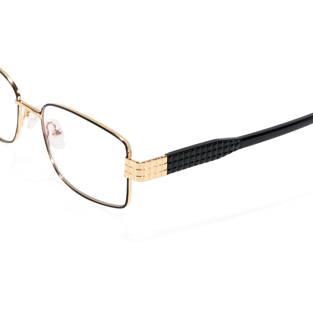 End piece detail of Thalia rectangle metal eyeglasses EM0332508 in black