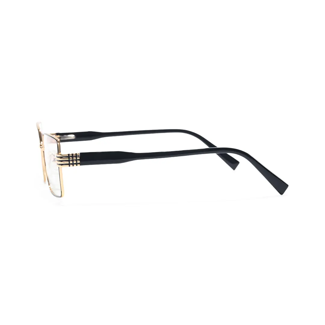 Side view of Thalia rectangle metal eyeglasses EM0332508 in black