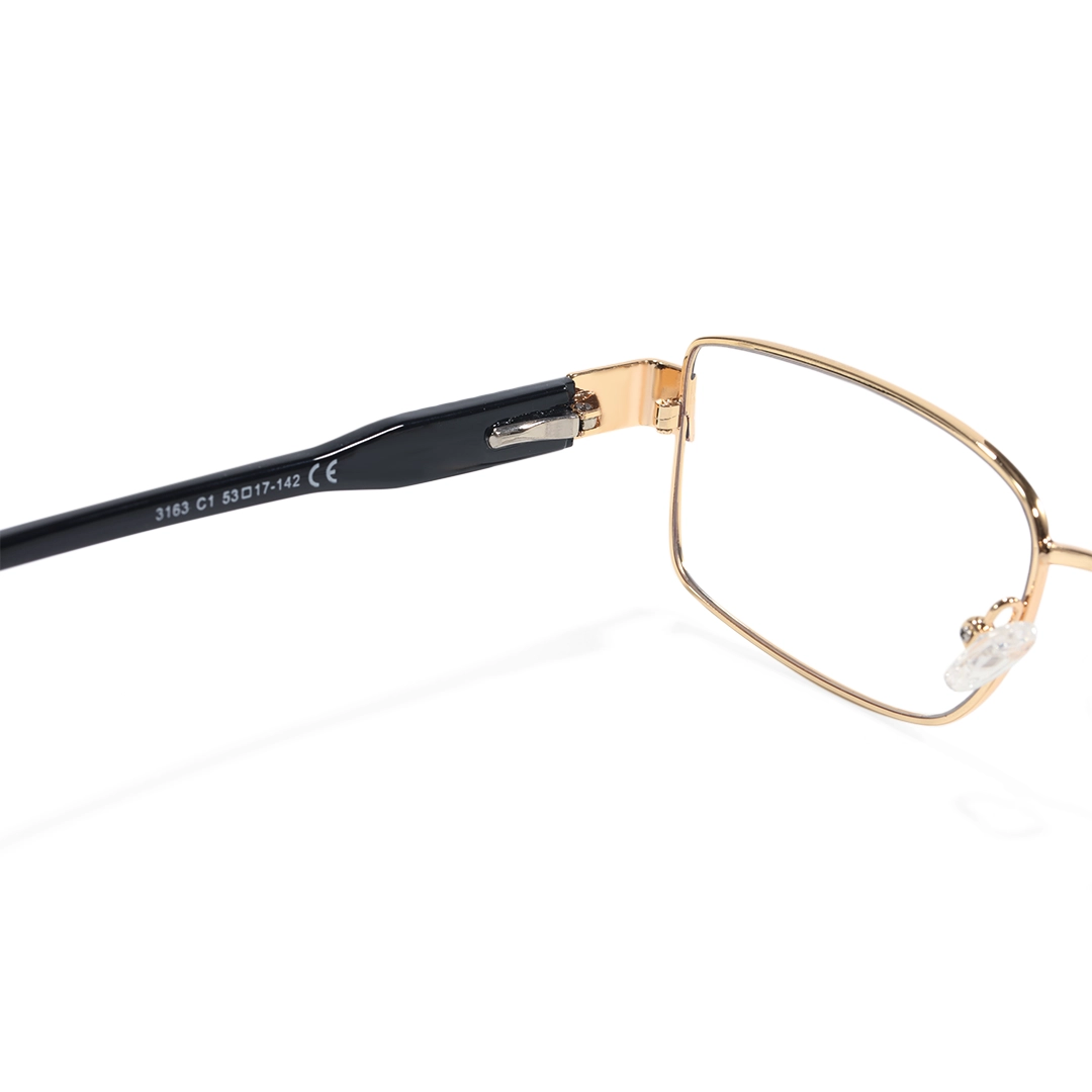 Temple detail of Thalia rectangle metal eyeglasses EM0332508 in black