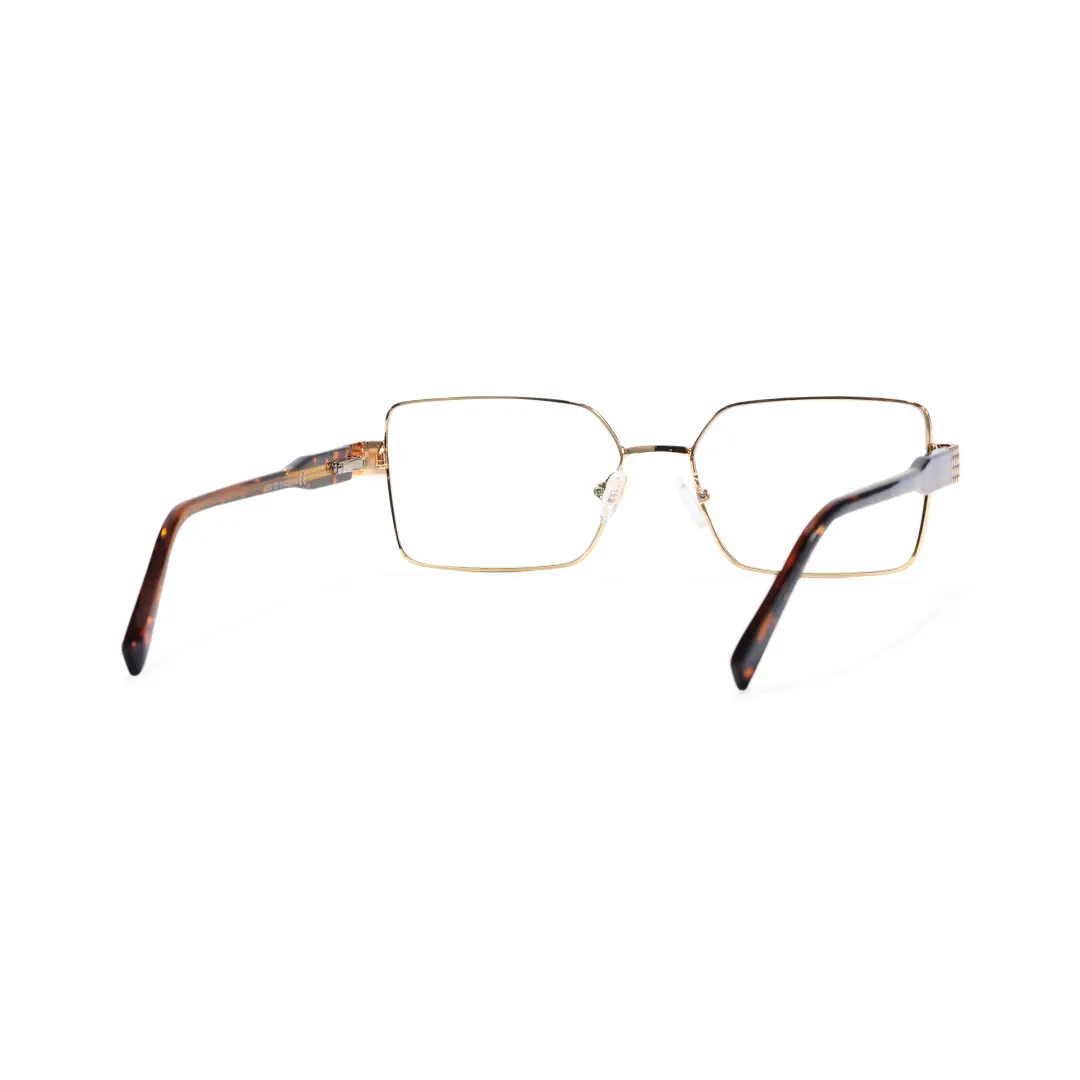 Back view of Thalia rectangle metal eyeglasses EM0332508 in tortoise