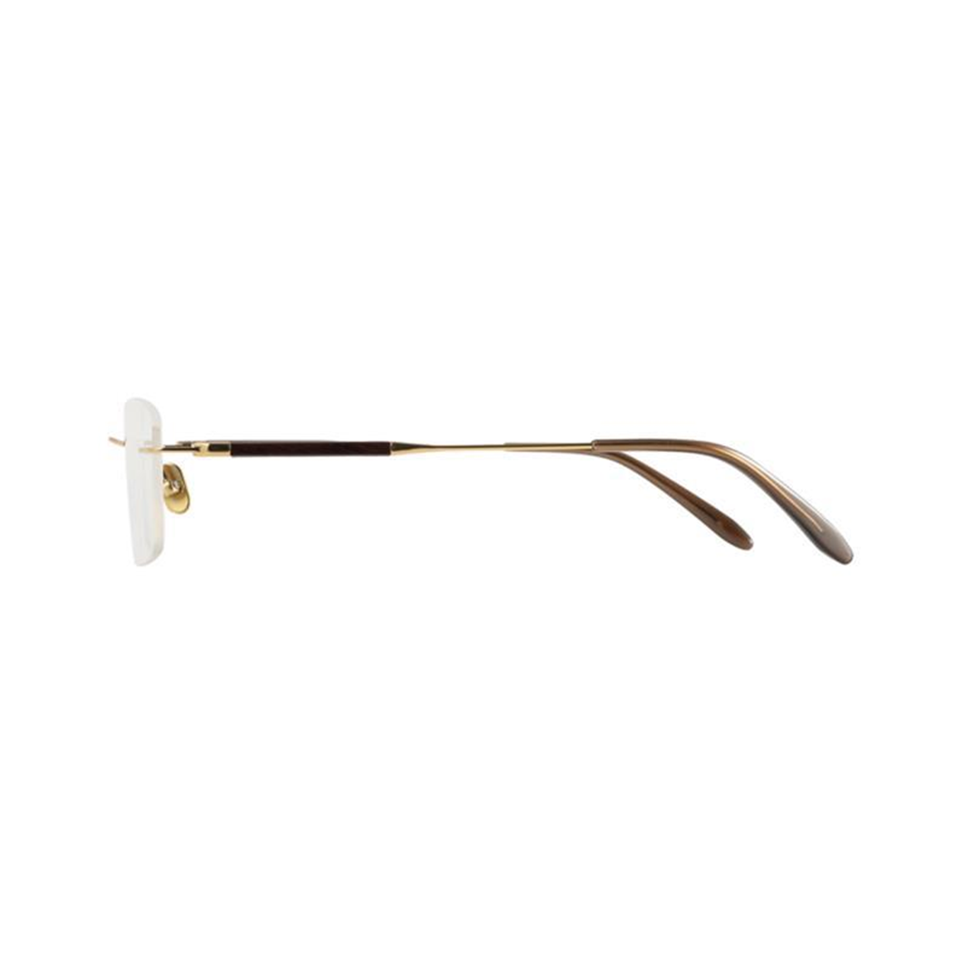 Side view of Dorian rectangle metal eyeglasses EM0402508 in gold
