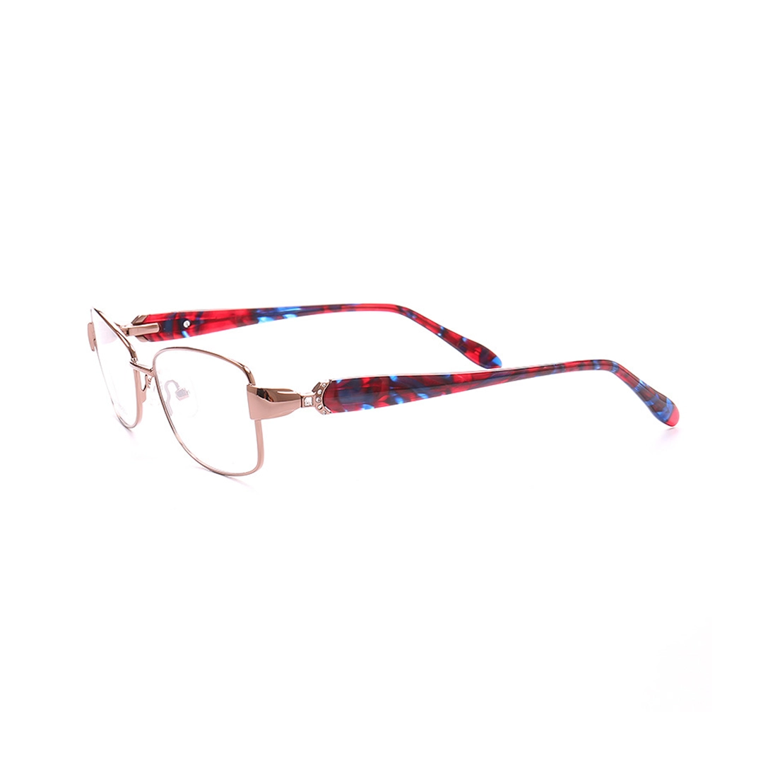 Side view of Calla office siren rectangle metal eyeglasses in brown. SPU: EM0482509