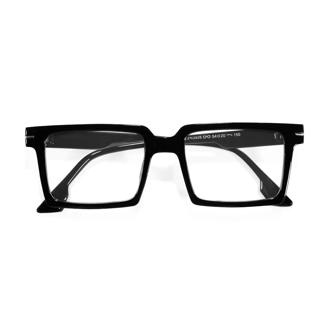 Front folded view of Ivan rectangle pc eyeglasses EP0102508 in black