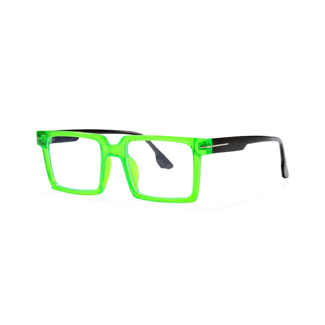 Angle view of Ivan rectangle pc eyeglasses EP0102508 in green