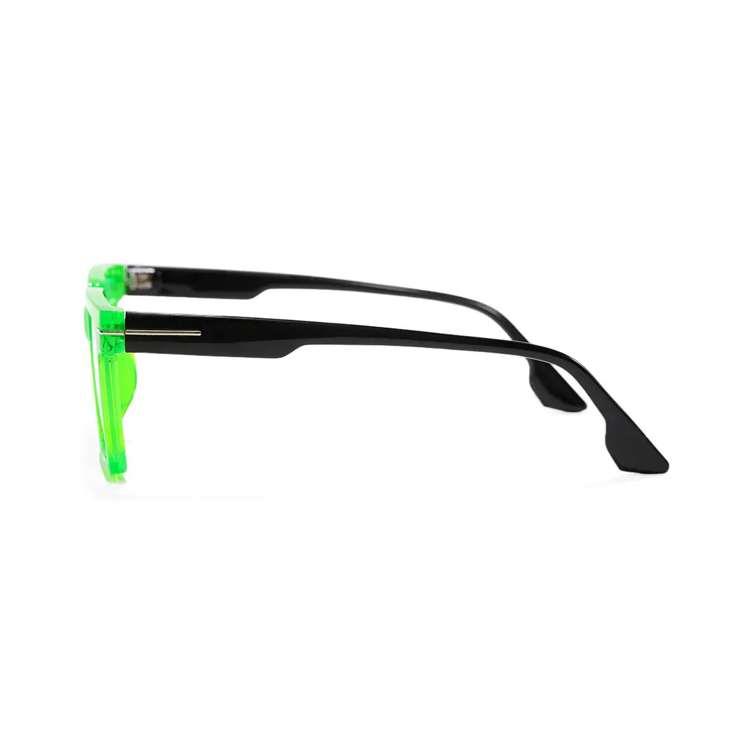 Side view of Ivan rectangle pc eyeglasses EP0102508 in green