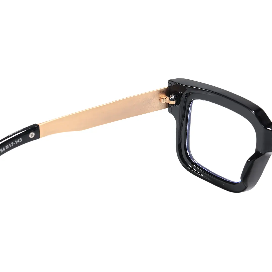 Hinge detail of Torin rectangle pc eyeglasses EP0202603 in gold
