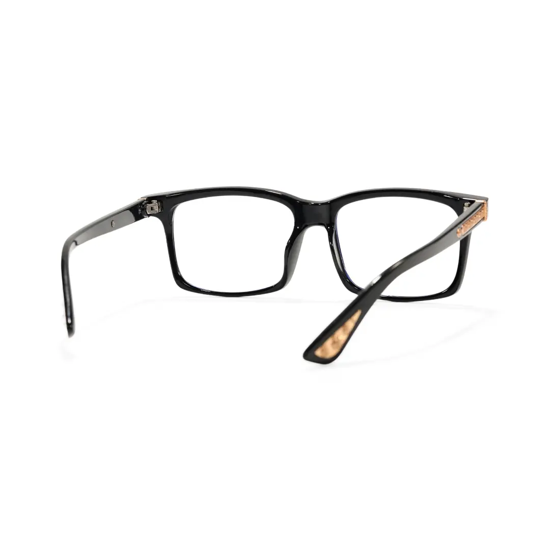 Back view of Adrian fashion rectangle pc eyeglasses in black. SPU: EP0212508