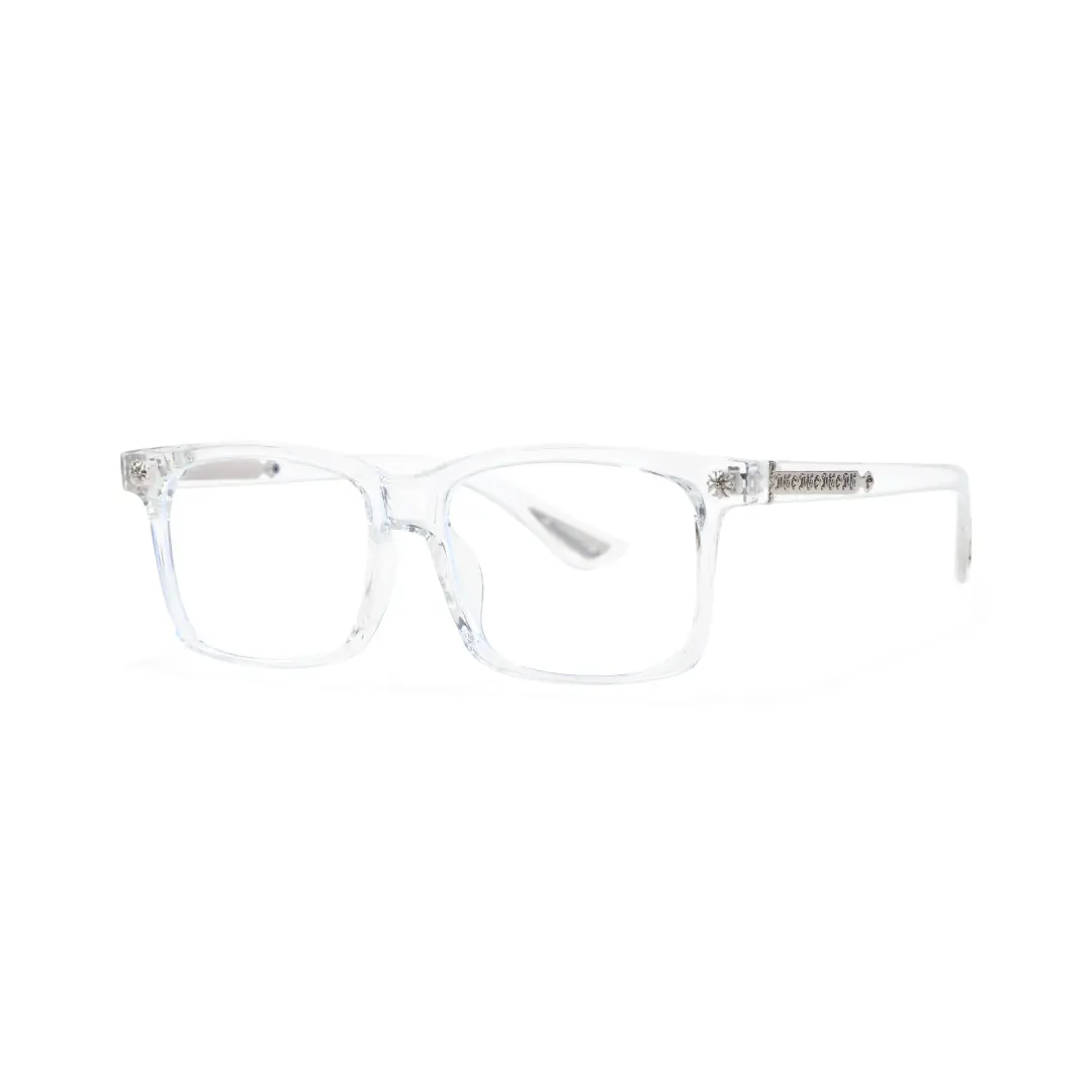 Angle view of Adrian fashion rectangle pc eyeglasses in clear. SPU: EP0212508