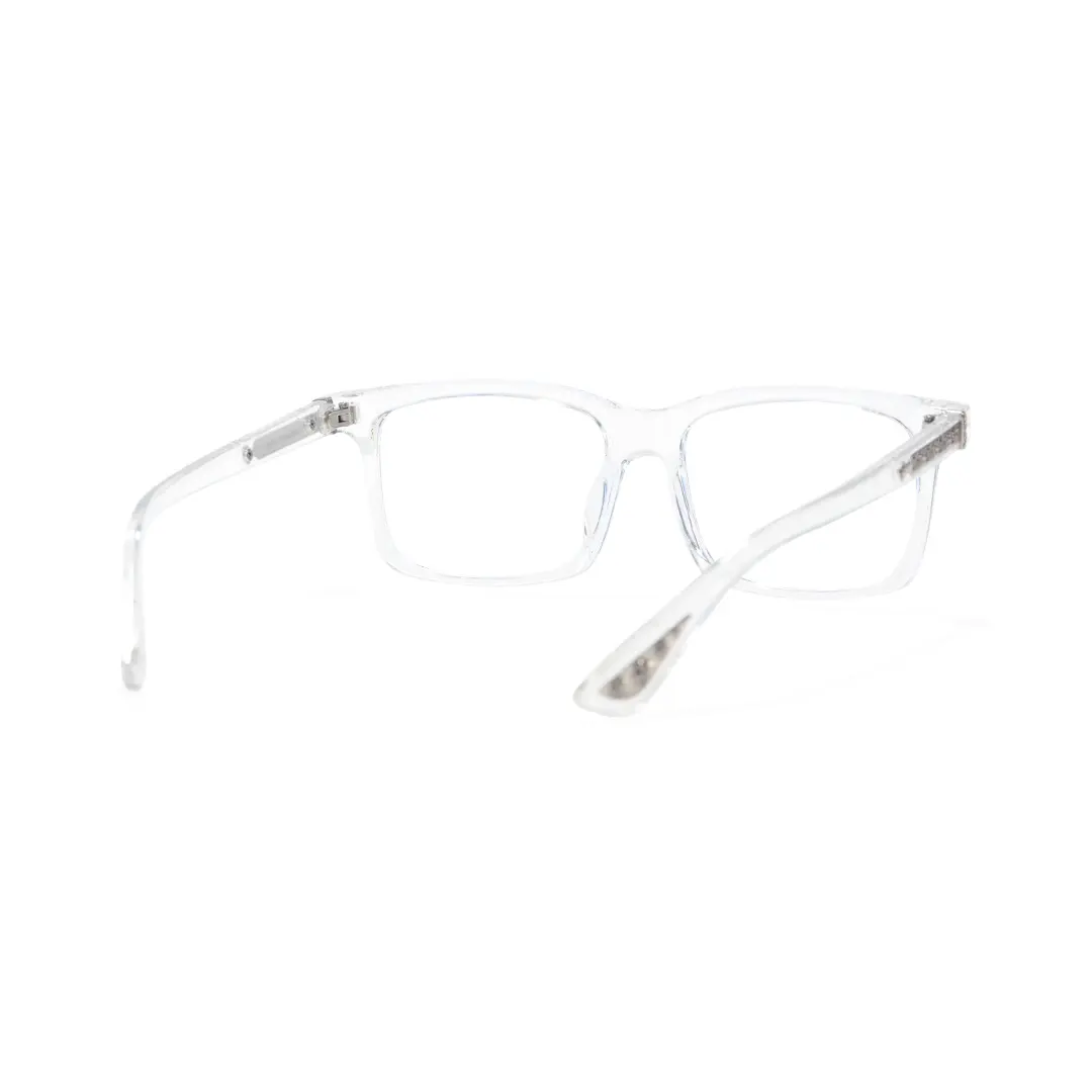 Back view of Adrian fashion rectangle pc eyeglasses in clear. SPU: EP0212508