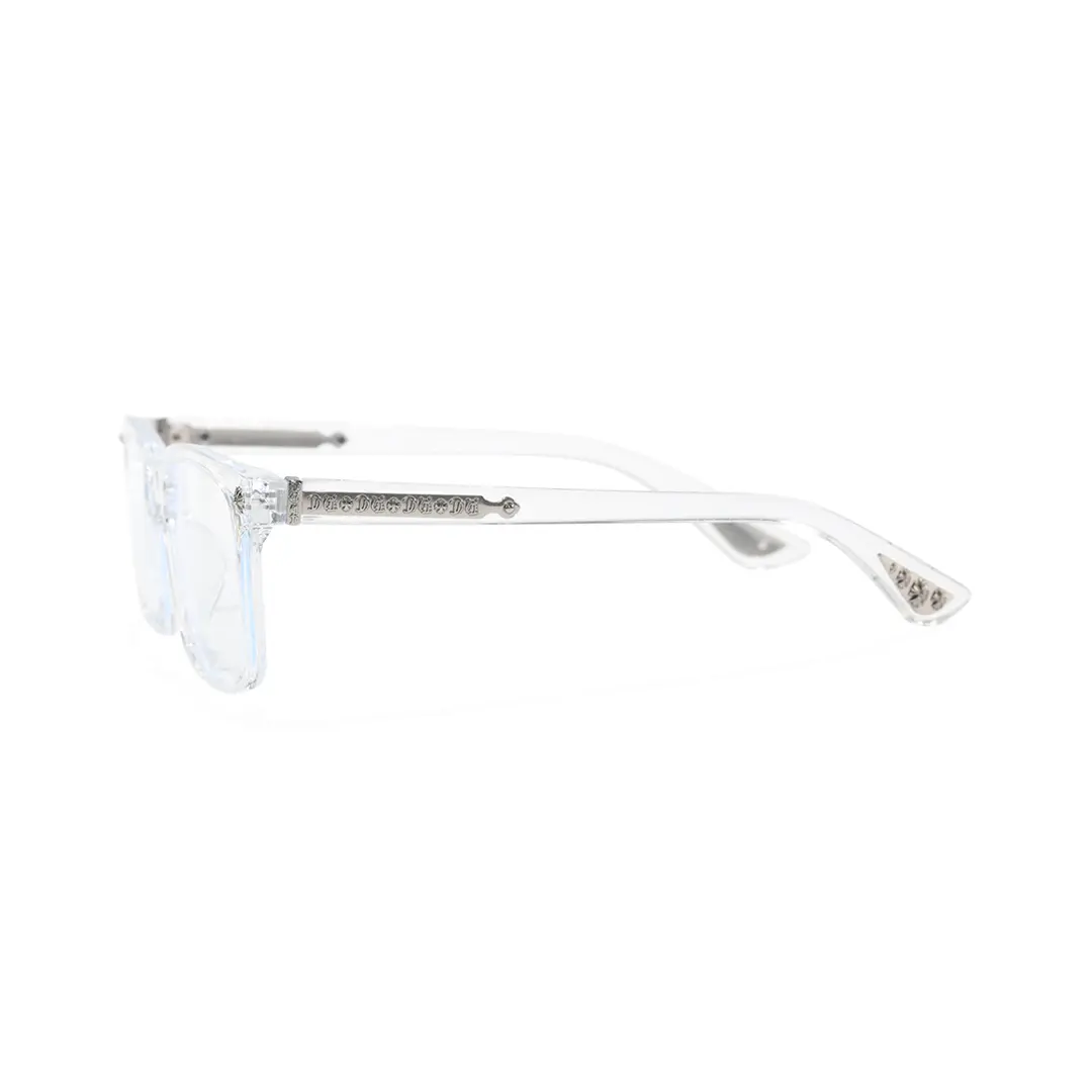Side view of Adrian fashion rectangle pc eyeglasses in clear. SPU: EP0212508
