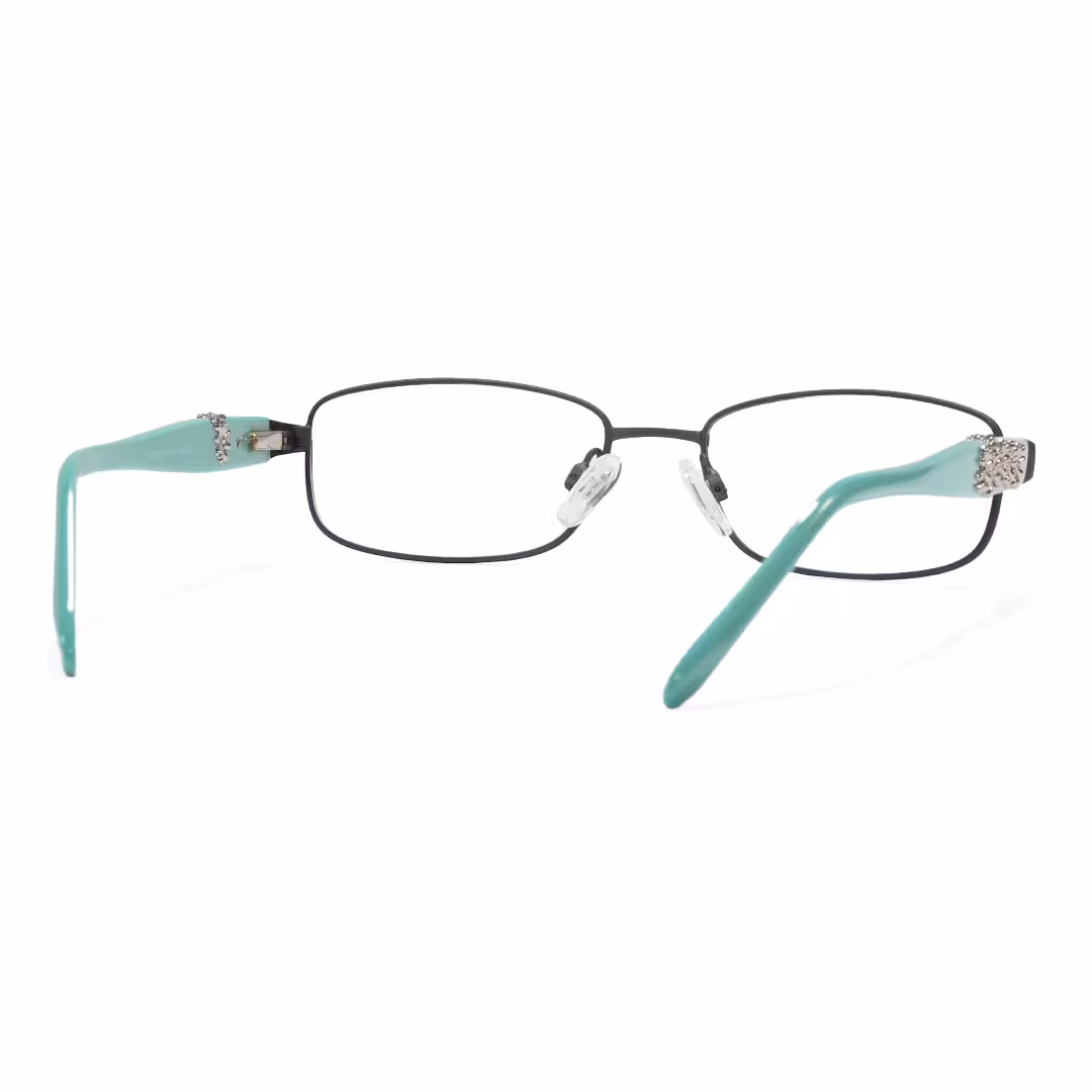 Back view of Marigold rectangle pc eyeglasses EP0222605 in blue