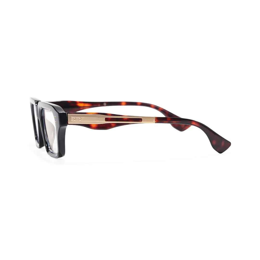 Side view of Julian fashion rectangle pc eyeglasses EP0282508 in black