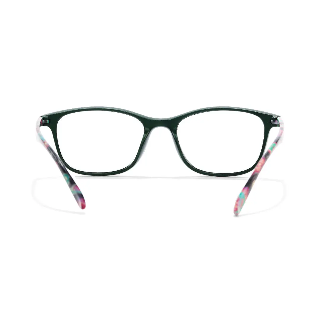 Back view of Wit rectangle pc eyeglasses EP0312505 in green