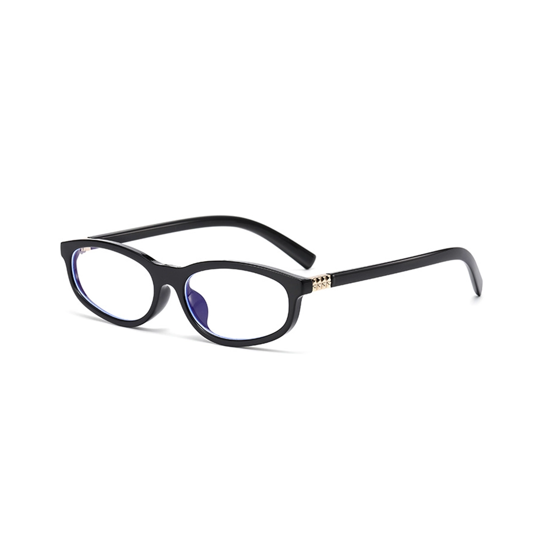 Angle view of Zyra y2k rectangle pc eyeglasses EP0312512 in black