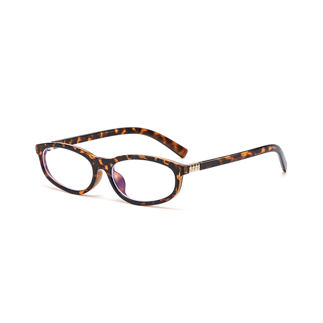 Angle view of Zyra y2k rectangle pc eyeglasses EP0312512 in tortoise