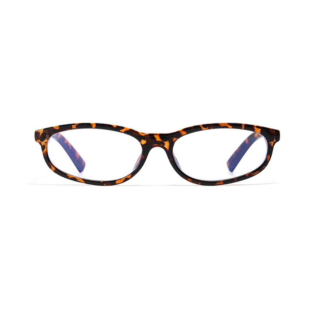 Front view of Zyra y2k rectangle pc eyeglasses EP0312512 in tortoise