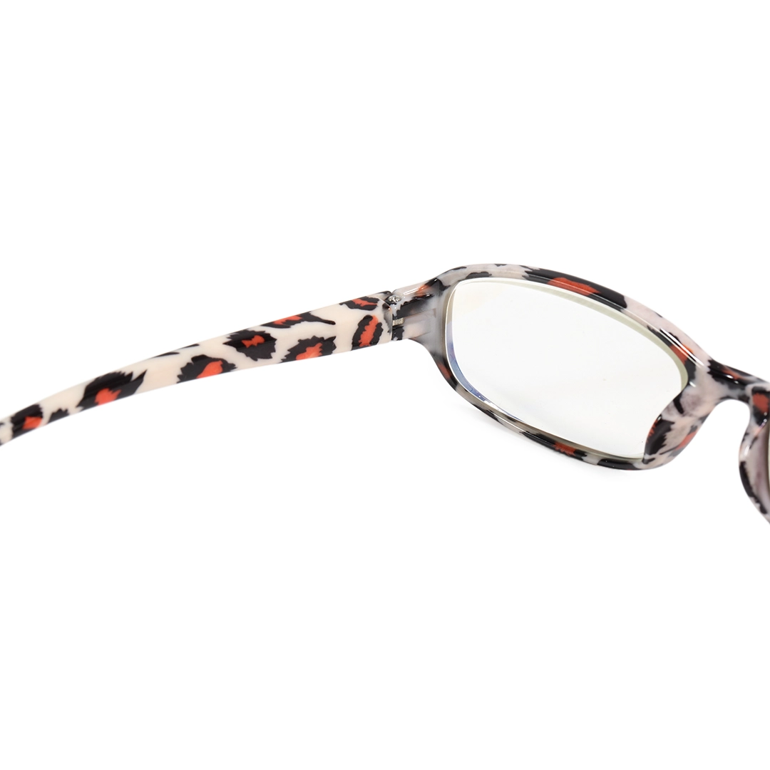 Hinge detail of Lanina rectangle pc eyeglasses in multicolor. SPU: EP0342601