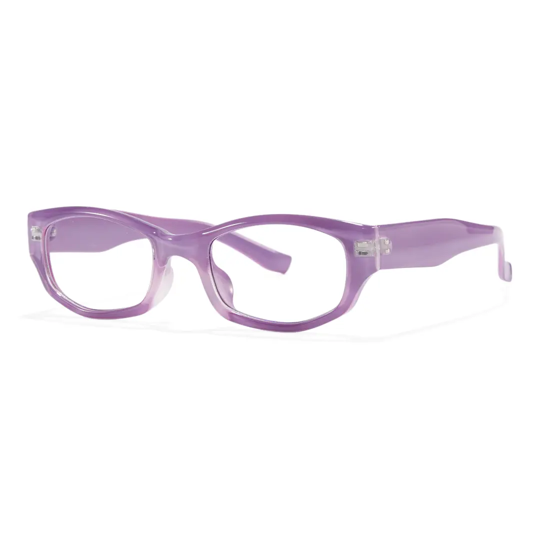 Angle view of Novella rectangle pc eyeglasses EP0342604 in purple