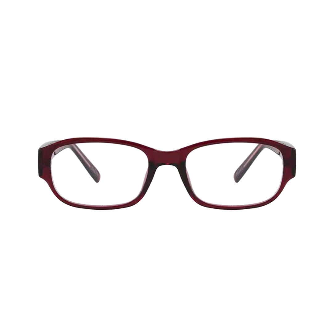 Front view of Blaire office siren rectangle pc eyeglasses EP0372512 in red