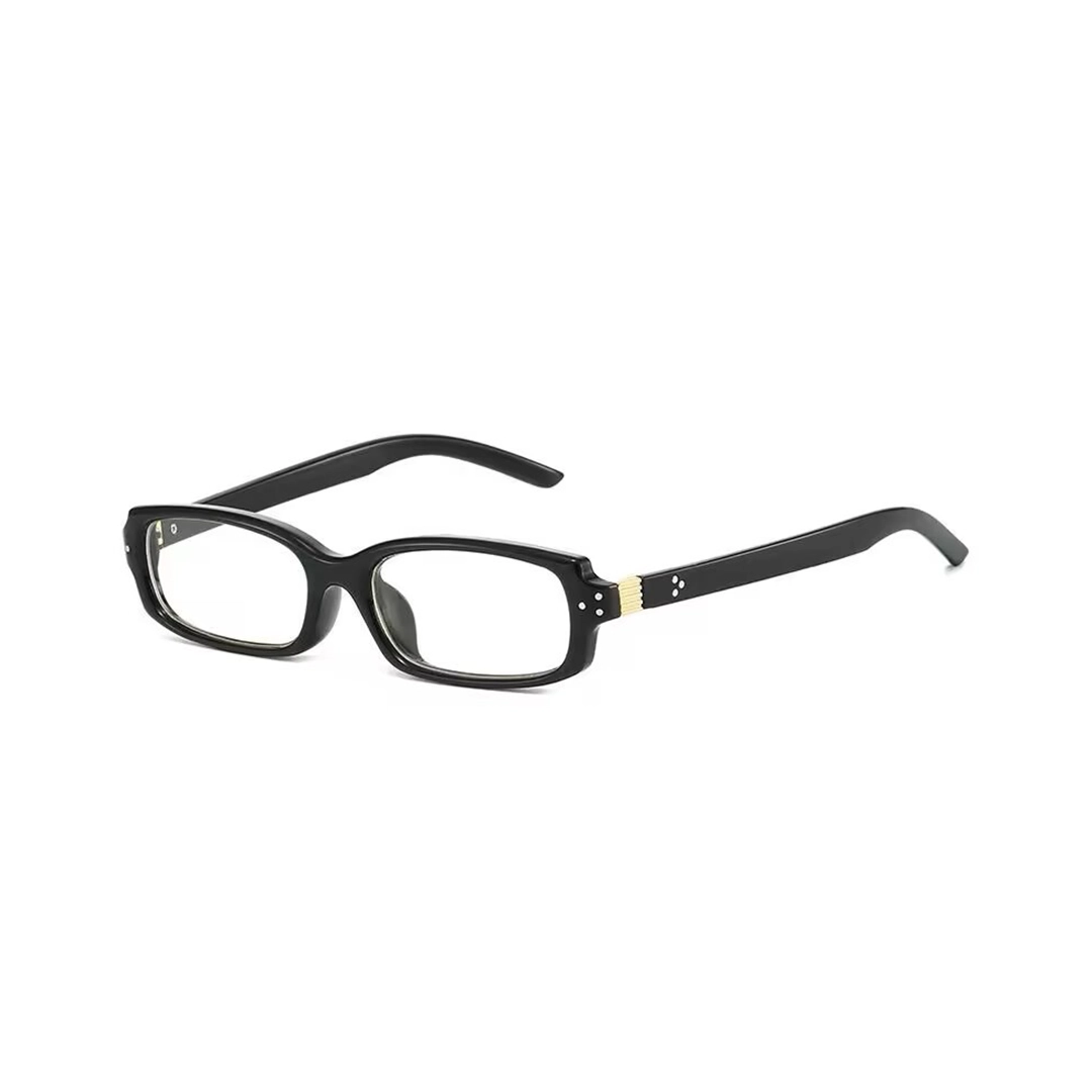 Angle view of Mara office siren rectangle pc eyeglasses EP0392512 in black