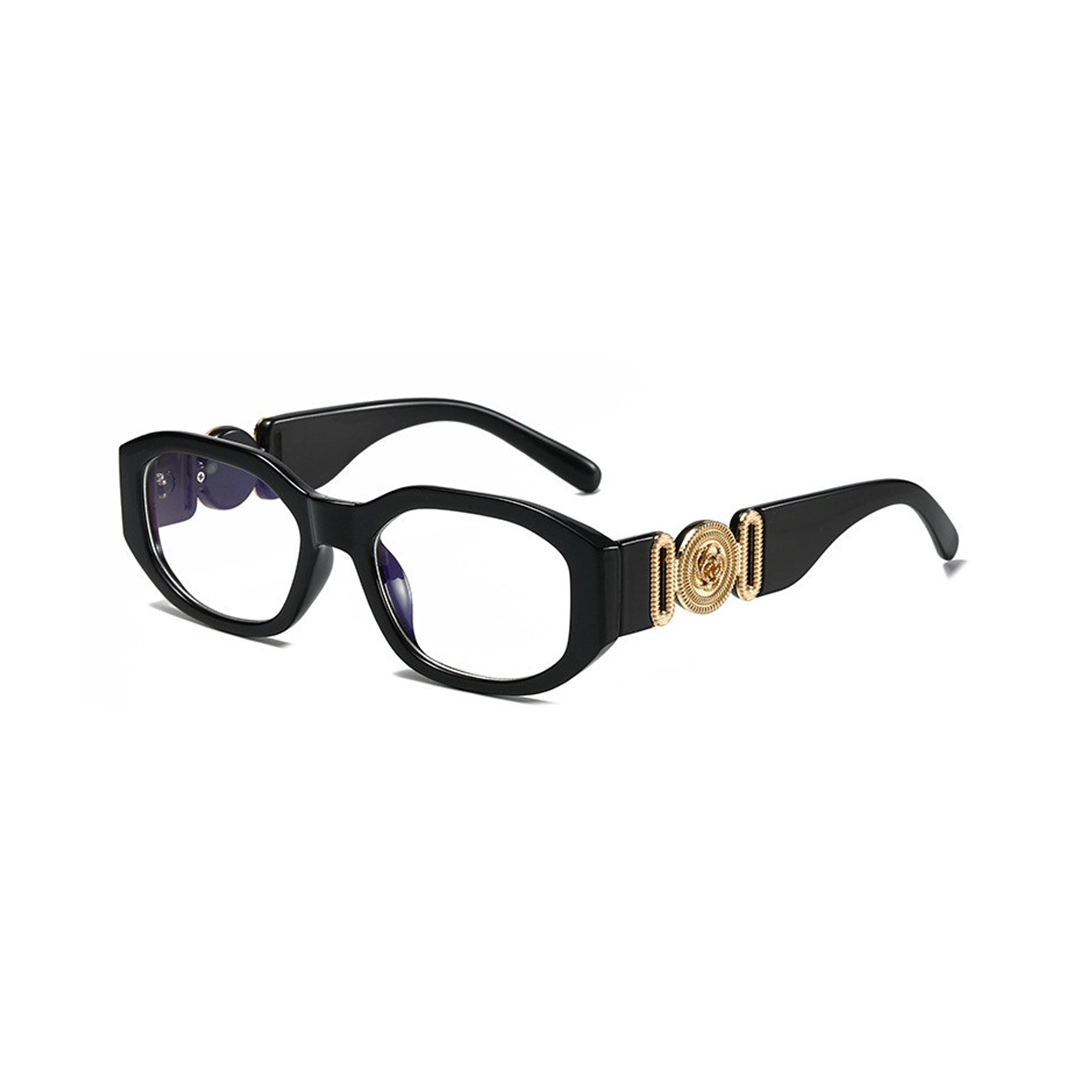 Angle view of Cress y2k rectangle pc eyeglasses EP0402512 in black