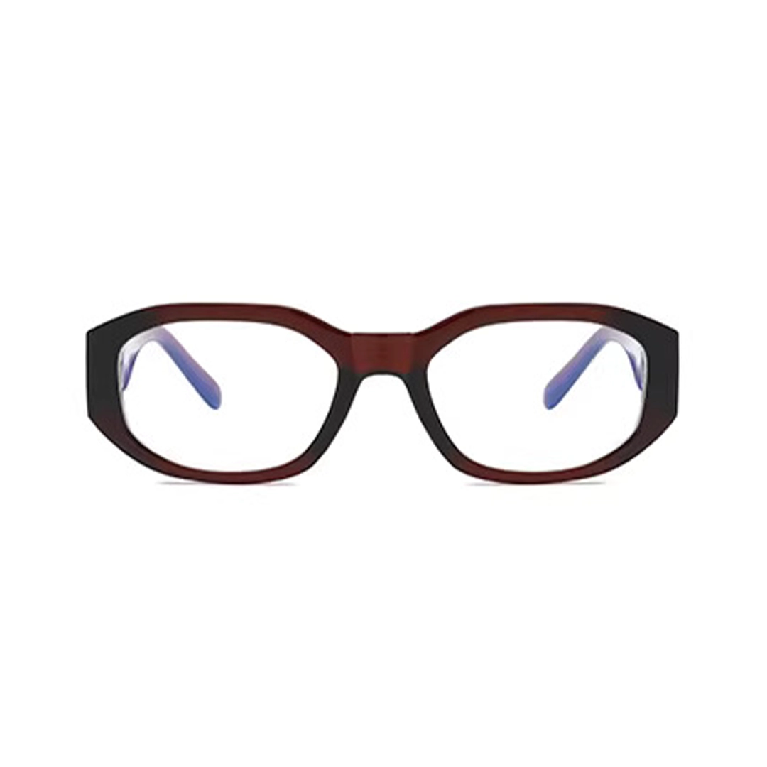 Front view of Cress y2k rectangle pc eyeglasses EP0402512 in brown