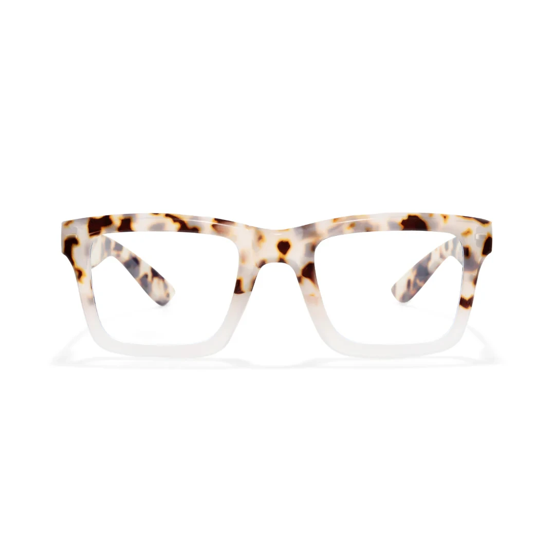 Front view of Zap rectangle pc eyeglasses EP0432505 in two tone