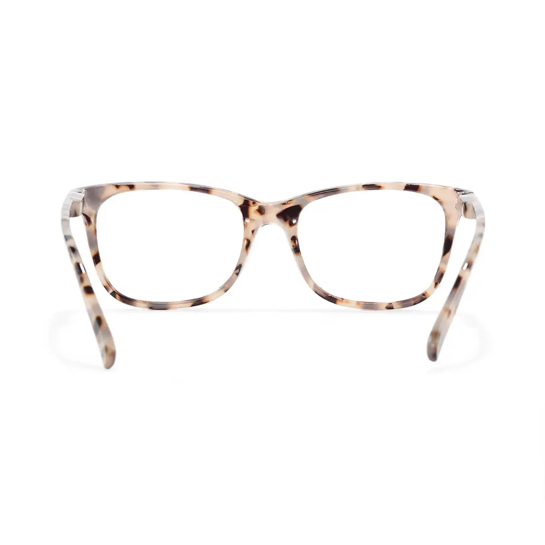 Back view of Fly rectangle pc eyeglasses EP0482505 in tortoise