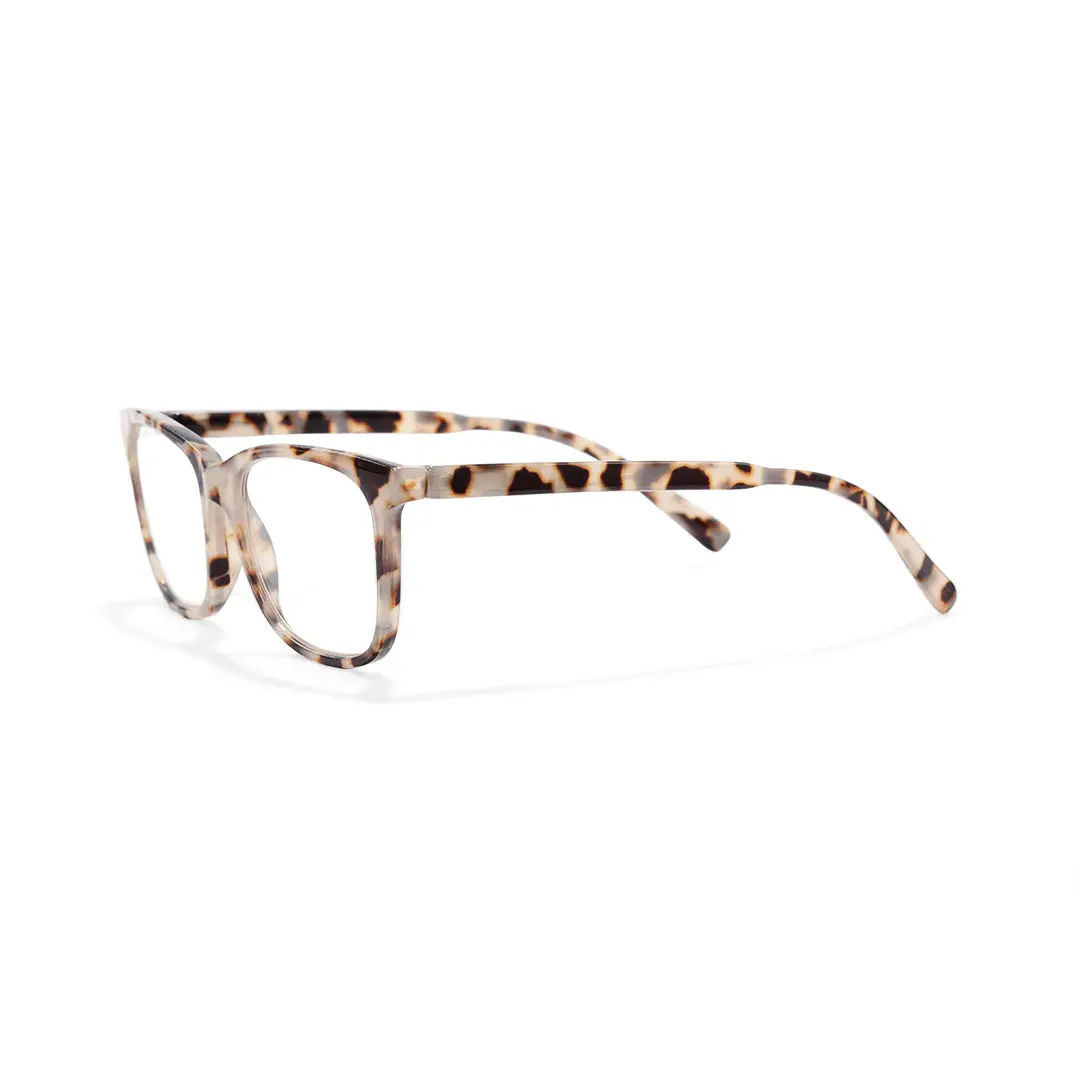 Side view of Fly rectangle pc eyeglasses EP0482505 in tortoise