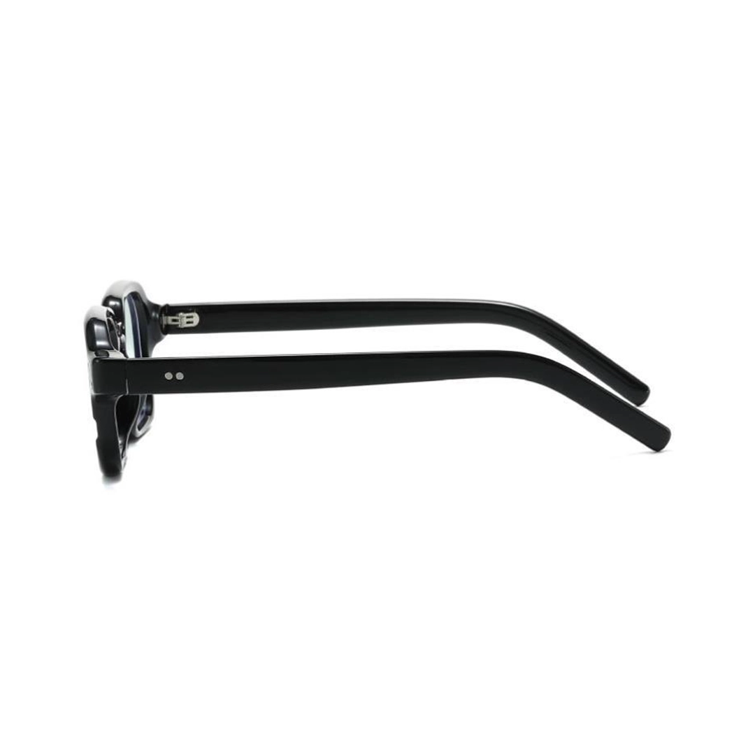 Side view of Lucan vintage rectangle pc eyeglasses EP0502509 in black