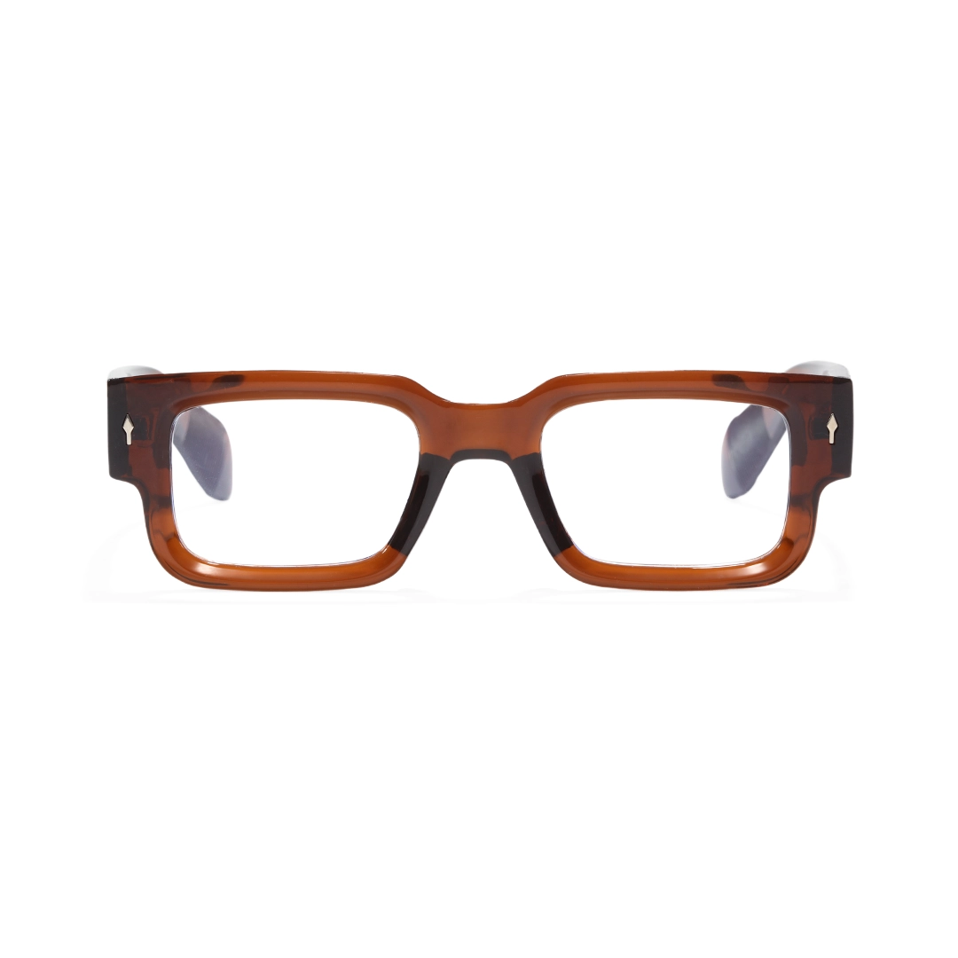 Front view of Miren fashion rectangle pc eyeglasses EP0542509 in brown